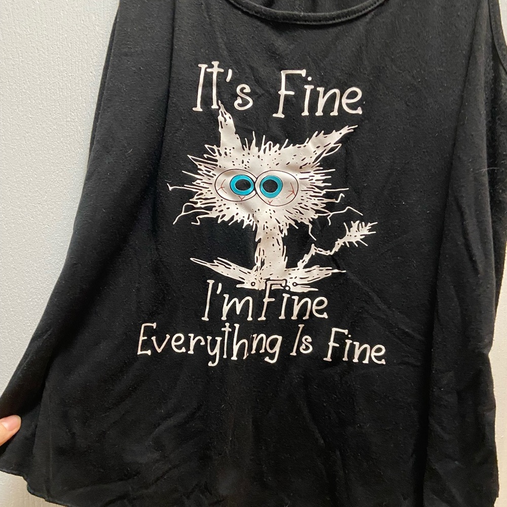 Black Graphic Tank Top - It's Fine Design